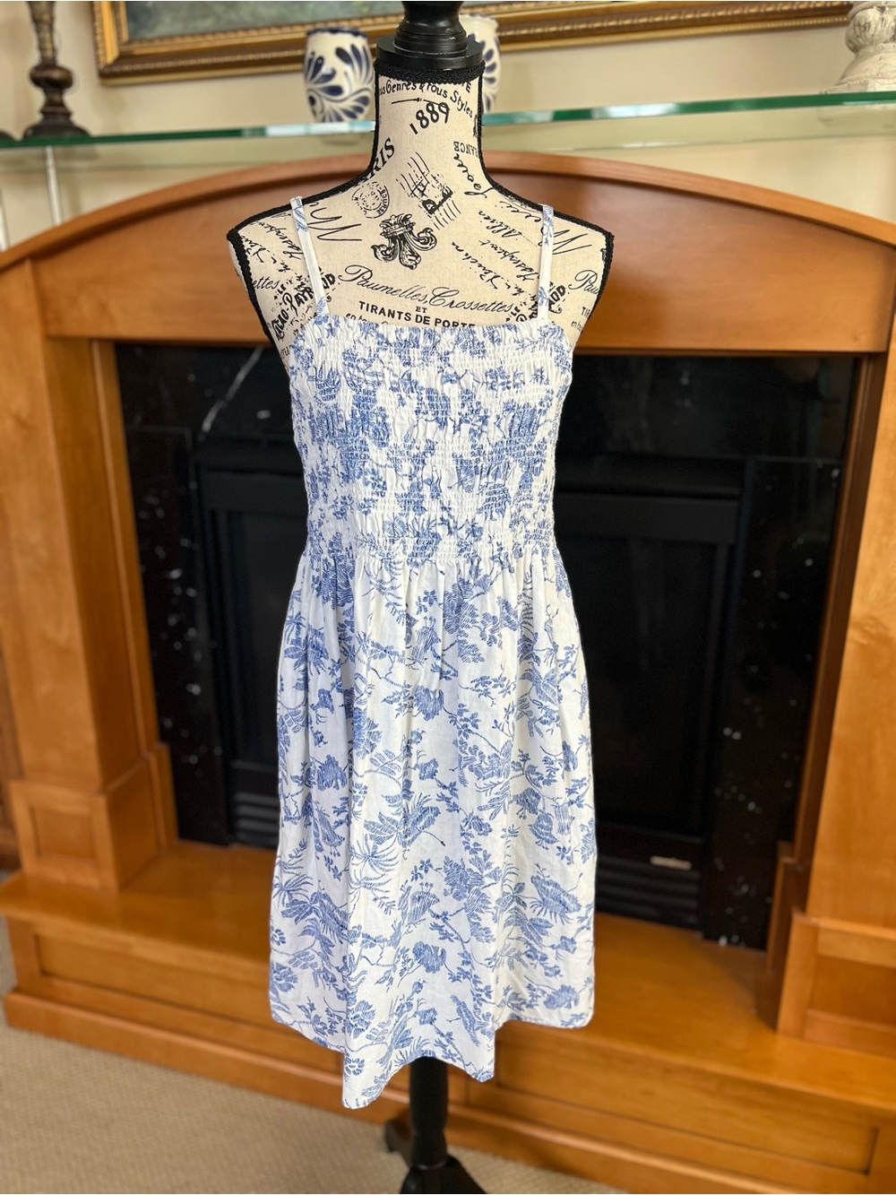 Universal Thread Blue & White Floral Smocked Sundress
